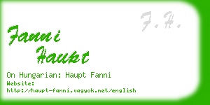 fanni haupt business card